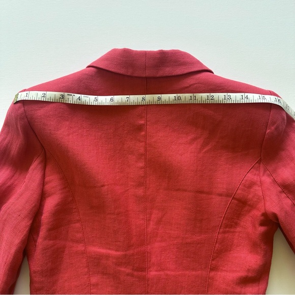 Smythe Les Vestes Linen Blazer Shawl Collar Size 6 Coral - Picture 7 of 7